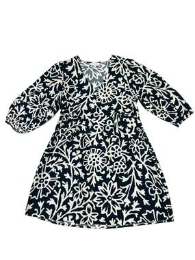 La Fee Maraboutee dress Puff sleeve Medium Woodblock print Abstract Floral